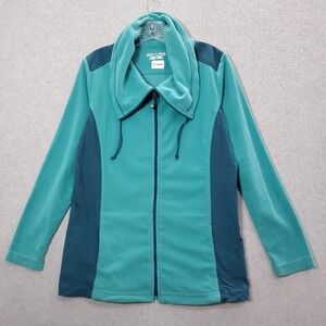 Royal Robbins Women Jacket Large Green Full Zip Fleece